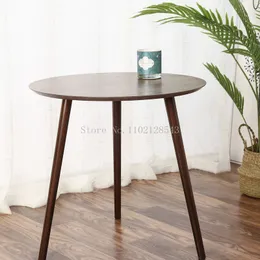 Mesa de café colorida de nogueira preta Pequena mesa de sofá -lateral mesa de chá mesa redonda mesa de canto moderno móveis japoneses