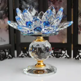 Crystal Lotus Flower Candle Holder Tealeght Candlestick Walentynki Day Art Decor