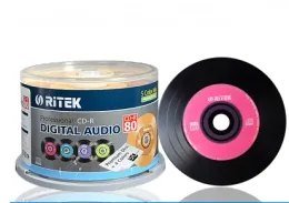 Диски черные CDR Blank Disks Записываемые 700 МБ 80min 52x 50 CD Blank с 5 цветами