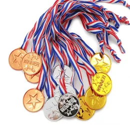 Gold Srebrne Brązowe Medale z Ribbon Plastic Zwycięzca Medale dla dzieci dzieci039s Wydarzenia klasy szkolne i spor1202114