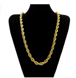 Colares de correntes pingentes jóias de 10 mm de espessura de 76 cm de comprimento Corrente ED 24K colar pesado de hip -hop de ouro para homens DROP DEL6995317