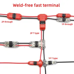 5/10st I/T Type 1Pin 2Pin Snabb skarv Skotsk Låstrådkontakt för terminaler Crimp 22-18Awg Wiring LED Strip Car Audio Cable Cable