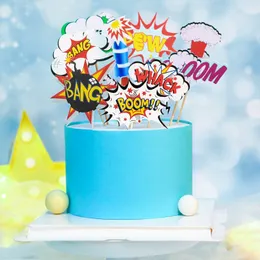 Topper torta di buon compleanno Rocket Bang Boom Aniversario Diazza nuziale Flag Party Funs da forno fai da te Toppers cupcake baby shower