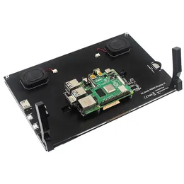 10,1 дюйма Raspberry Pi 4b IPS Сенсорный экран емкостный монитор 1024x600 ЖК -дисплей с держателем Speacker для Raspberry Pi 4/3