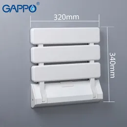 Gappo Montado com parede assentos de chuveiro plástico Cadeira dobrável Banheiro Taburete Taburete Relax Relax Cadeira Banco de vaso sanitário para chuveiro