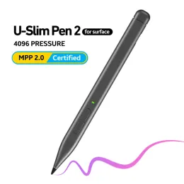 Pens Slim Pen 2 for Surface Pro 8 9 4096 Palm Resject Ink Pencil Pencil for Surface Laptop Studio 2 Duo 2 Asus HP Dell