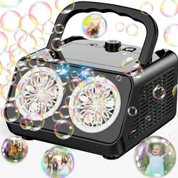 Automatische Bubble Machine Upgrade Bubble Blower mit 2 Lüfter 50000 Blasen pro Minute Blasen für Kinder tragbare Blasenhersteller 240408