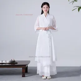 Этническая одежда 2024 Китайское винтажное платье Улучшено a-line cheongsam Национальная цветочная печата народная медитация Восточная QIPAO