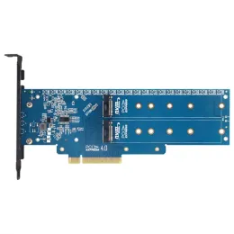 بطاقات Jeyi for Dual NVME PCIe Adapter Card M.2 NVME SSD إلى PCIE 4.0 x8/x16 دعم بطاقة M.2 (مفتاح M) NVME SSD 2280/2260/2242/2230