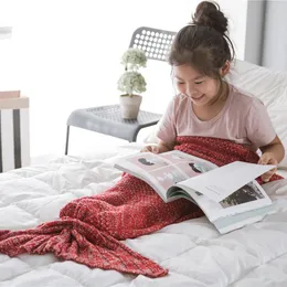 Regina Kid Crochet Mermaid Tail Blanket Supa Bed Cashmere Feel Girl 따뜻한 담요를위한 슈퍼 소프트 니트 어린이 인어 담요