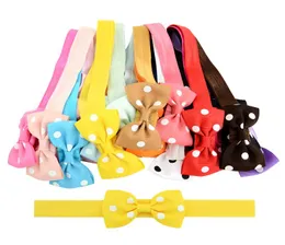 275 inch kids Sweet Small Bow Elastic Hair Bands Polka Dot 20 Color Grosgrain Ribbon Bows Headband Hair Accessories4436588