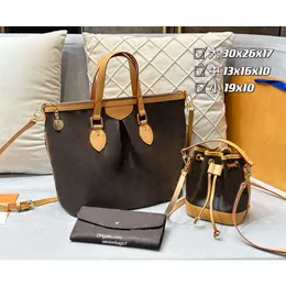 Fashion Denim Bag Tote Bags Hobo Bag Wallet Three Piece Luxury Designer Bags Women Handbag Never MM GM Full Totebag Large Capacity Shopping Bag 296