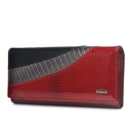 Wallets Women's Wallet Fashion Female Coin Bag Magnetic Buckle Crocodile Panels Patent Leather ID Card Slots Ladies Handbags