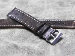 Titta på band Utökad snabbfrisättning First Layer Cowhide Folding 20mm 22mm Rem Watchband Mechanical Watch Waxed Men Watchl2404