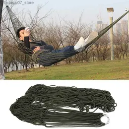 Hammocks Garden Nylon Mesh Hamak huśtawka hamak wewnętrzny i podróż na zewnątrz Kemping Niebieski zielony czerwony przenośny hammockq