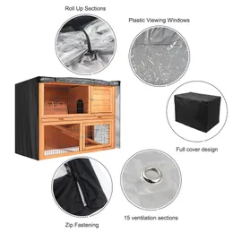 Rabbit Hutch Cover Waterproof Mała Pet Crate Cover UV Ogrodowe ogród Pet Bunny Cage Covers Orywa wytrzymała 210D Pets pokrywka hodowla