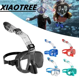 Maschere immersioni maschera snornkel set di immersioni per immersioni anticruofogeni con un sistema top a secco completo per nuoto da nuoto gratis snorkeling attrezzatura per adulti bambini y240410y240418cr4a