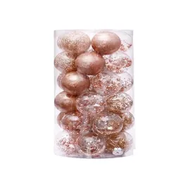 Decorazioni natalizie 6 cm palline di alberi in oro rosa in plastica decorazione di ornamenti per ornamenti per navigazione natale 2022 Yea Home -Savor Dhlix