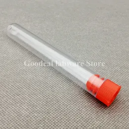 12st 20st 16x100mm Clear Plastic Test Tube runda Bottom Wedding Present med Color Cap Office Lab Experiment Supplies