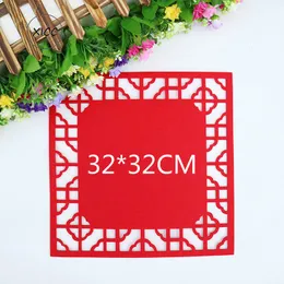 XICC Thick Big Size 32cm Nonwoven Felt Wall Stickers Retro Square Grid Hanging Kindergarten Customized Classroom Home Decoration