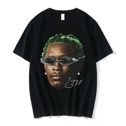 24SS Summer Pure Cotton Form для Mens Hip Hop American Rap Pinger Portrait Print