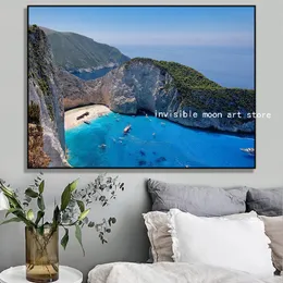 Famous Greece Travel City Athens Santorini Acropolis Landscape Art Poster Canvas Painting Wall Print Picture for Room Home Decor