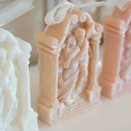 Antik Yunan Çift Sevgi E biriken Silikon Mum Kalıp Diy Arch Melek Yapımı Sabun Reçine Çikolata Kalıp Hediyeleri El Sanatları