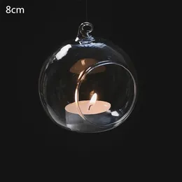 1Pcs Hanging Tealight Holder Glass ORB Terrarium Glass Globe Candle Holder Candlestick Wedding Bar Decor