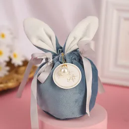 2/5 PCS Candy Bag Bag Easter Backing Bags Bunny Ears Velvet Rabbit Bag Dice Tarot Jewelry Organizer Party Gift Decor