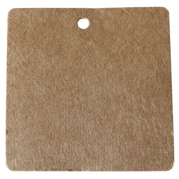 100 pcs quadratische Geschenkanhänger mit Schnur, leere braune Papier -Tags mit 100 Fuß Jute Swine für Hochzeitsbevorzugung, Kleidungsschild, Kleidungsschild