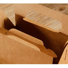 Box regalo per torta di carta kraft bianca kraft con manico a manico in mousse cousse scatole di imballaggio per imballaggio per il matrimonio