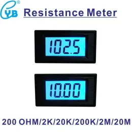 Yb5135rd lcd ohmímetro digital medidor de resistência ohm medidor de impedância resistor testador de resistor 0-200 ohm 2k 20k 200k 2m 20m ohmmetro
