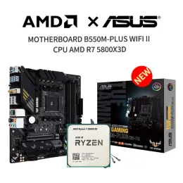 Материнские платы New Asus Tuf Gaming B550Mplus Wi -Fi II Материнская плата + AMD 7 5800x3d R7 5800x3d CPU Socket AM4 без вентилятора