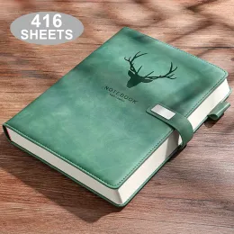 Notebook Scuola in pelle spessa di un anno di cartoleria Diario taccuino Copertina per ufficio 80GMS Notepad Forniture Super 416 Deer Pages Business