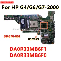 Motherboard DA0R33MB6F1 DA0R33MB6F0 für HP G42000 G62000 G72000 Laptop Motherboard 680570001 680570501 mit 216833000 HD7670m GPU HM76