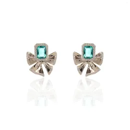 Dangle Earrings Square with Bow Stud arring for Girl Women's Cubic Zirconia Gathering Party Jewelry Associory CE11860