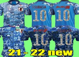 Anime Sürüm 21 22 Japonya Futbol Forması Kaptan Tsubasa Japon Özel Baskı 10 Atom Ev Mavi Futbol Gömlek 2021 2022 Footbal4511479