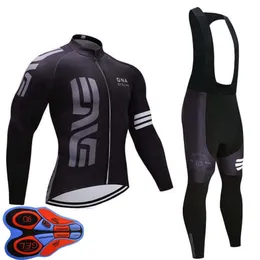 2021 DNA Cycling Team Cycling Long Sleeve Jersey Bib Pants مجموعات سريعة الجافة جافة للسباق للسباق طريق الدراجة الموحد Y210215f