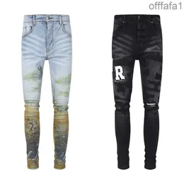 Designer calça jeans calças homens homens imprimem o exército verde destruído slim jeans reto motociclista jeans jeans tamanho 30-40 cfta