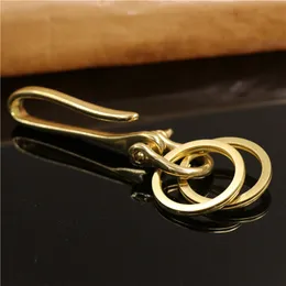 Solid Messing Metall D Shackle U-Shape Hakenschlüsselketten-Ring-Brieftasche Kettenhaken-Haken U Haken mit D-Bogen-Häppchen geteilte Ringe 3 Größen