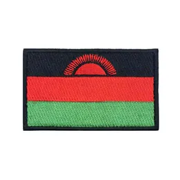 Parches de Bandera de Malaui, Parche Bordado de Gancho y Lazo, Insignia Bordada de Hierro, Banda Militar