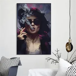 Piosenkarka Marla Smoking Women Fight Club Plakat filmu Poster na płótnie Malowanie grafiki ścienne Picture do salonu Nowoczesny wystrój domu