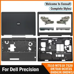 Fall Nytt för Dell Precision 7510 M7510 7520 Laptop LCD Back Cover/Front Bezel/Hinges/Palmrest/Bottom Case 0R7DJ0 0CXT35 0HD63K 0HDW1J