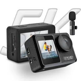 Câmeras 2022 Nova câmera de ação Ultra HD 5K 30FPS 4K 60FPS Display Touch Tela Touch impermeável EIS Antishake Wi -Fi Webcam Sports Cam