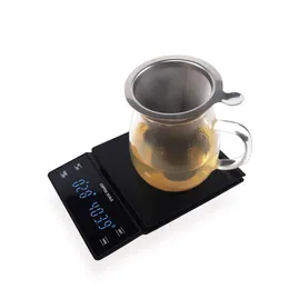 مقياس القهوة الرقمي الإلكترونية Ktichen Balance Tools Food Hand Propoatile Bar Gram مع Timer 3kg/0.1g Cafe LED شاشة LED