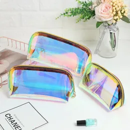 Bolsas de cosméticos Bolsa transparente PVC 2024 Mulheres compõem higiene pessoal Property Travel Storage Beauty Makeup Wash Case