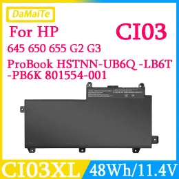 Батареи CI03XL CI03 Батарея для ноутбука для HP Probook 640 G2 645 G2 650 G2 655 G2 640 G3 645 G3 650 G3 655 G3 820 G3 HSTNNUB6Q 801554001