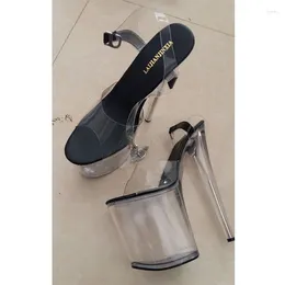 Dansskor laijianjinxia 20cm/8 tum pvc övre modell sexig exotisk hög häl plattformsfest kvinnor sandaler pole e051