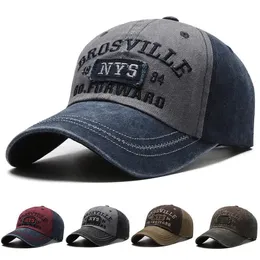 Four Seasons Men Men Cap Casual, w trudnej sytuacji, w trudnej sytuacji Bawełniana bawełniana haftowana giętka kopuła Hat Ochrony Słońca 240410