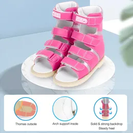 Ortoluckland Children's Shoes Girls High Top Różowe sandały dla małego malucha chłopcy poprawni supinator clubfoot flatfeet